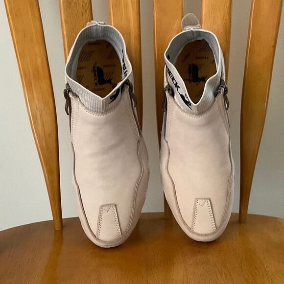 Dbeck Men's Casual Slip-On Bootie High Top Genuine Leather Zipper Boots Fashion - Picture 7 of 12